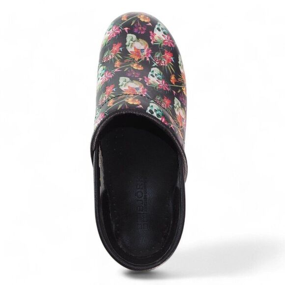 BJORK Professional Moa Skull Print Leather Clogs Multicolor Women's 7-7.5/38 - Picture 10 of 11